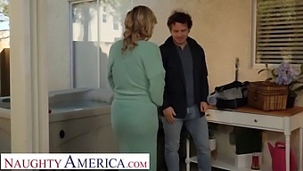 Rachael Cavalli, A Busty Blonde, Seduces And Has Intercourse With A Repairman After Serving Him Lemonade