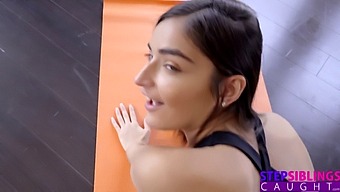 Step-Sisters' Yoga Pants Torn In Steamy Hd Porn