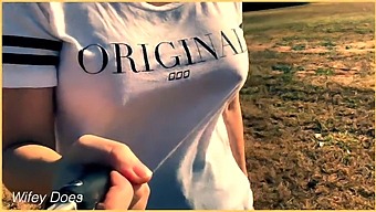 Wife Goes Topless On A Golf Course