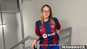 Barcelona Fan Gets Doggy Style And Facial From Psg Fans In The Stadium Corridors!