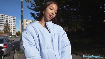 Clothed Public Encounter With An Agent And A Busty Babe Riding His Big Cock