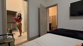 Step-Sis’ Sexy Night In Without Panties Makes For A Hot Scene.
